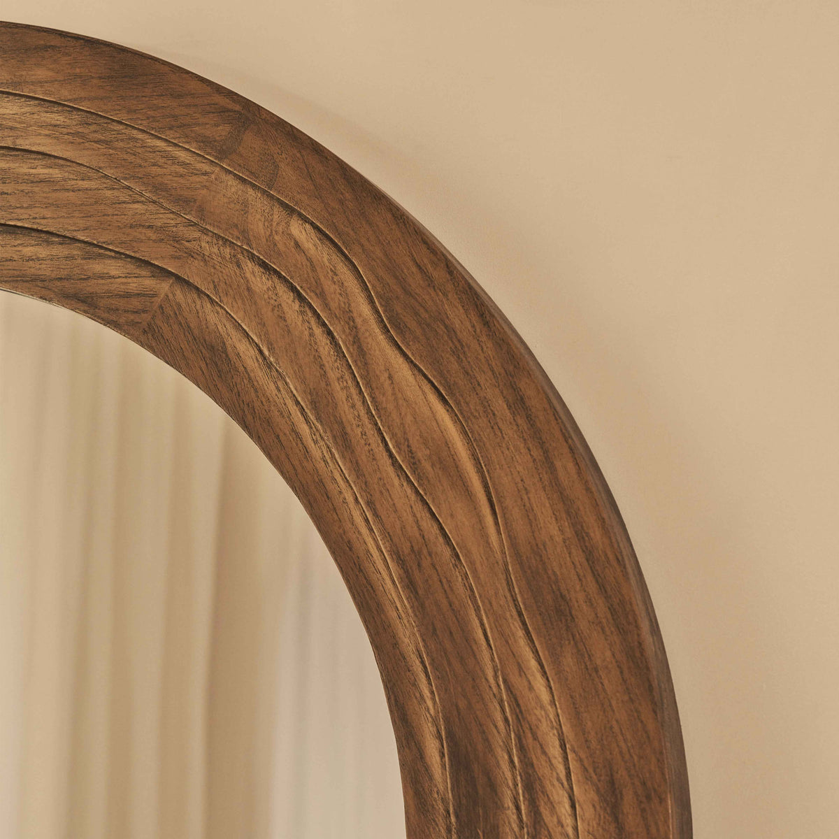 Lucelle - Miroir Arqué Extra Large Pleine Longueur 200cm x 100cm Chaud en Bois