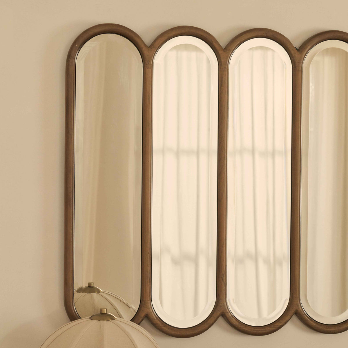 Reims - Miroir en bois chaud à panneau voûté 120cm x 80cm
