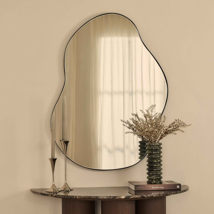 Ava - Miroir Noir en Forme d'Étang Irrégulier 100cm x 70cm