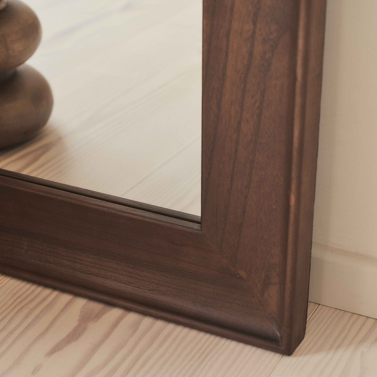 Porta - Miroir Grand Format Arqué en Bois Foncé 180cm x 70cm