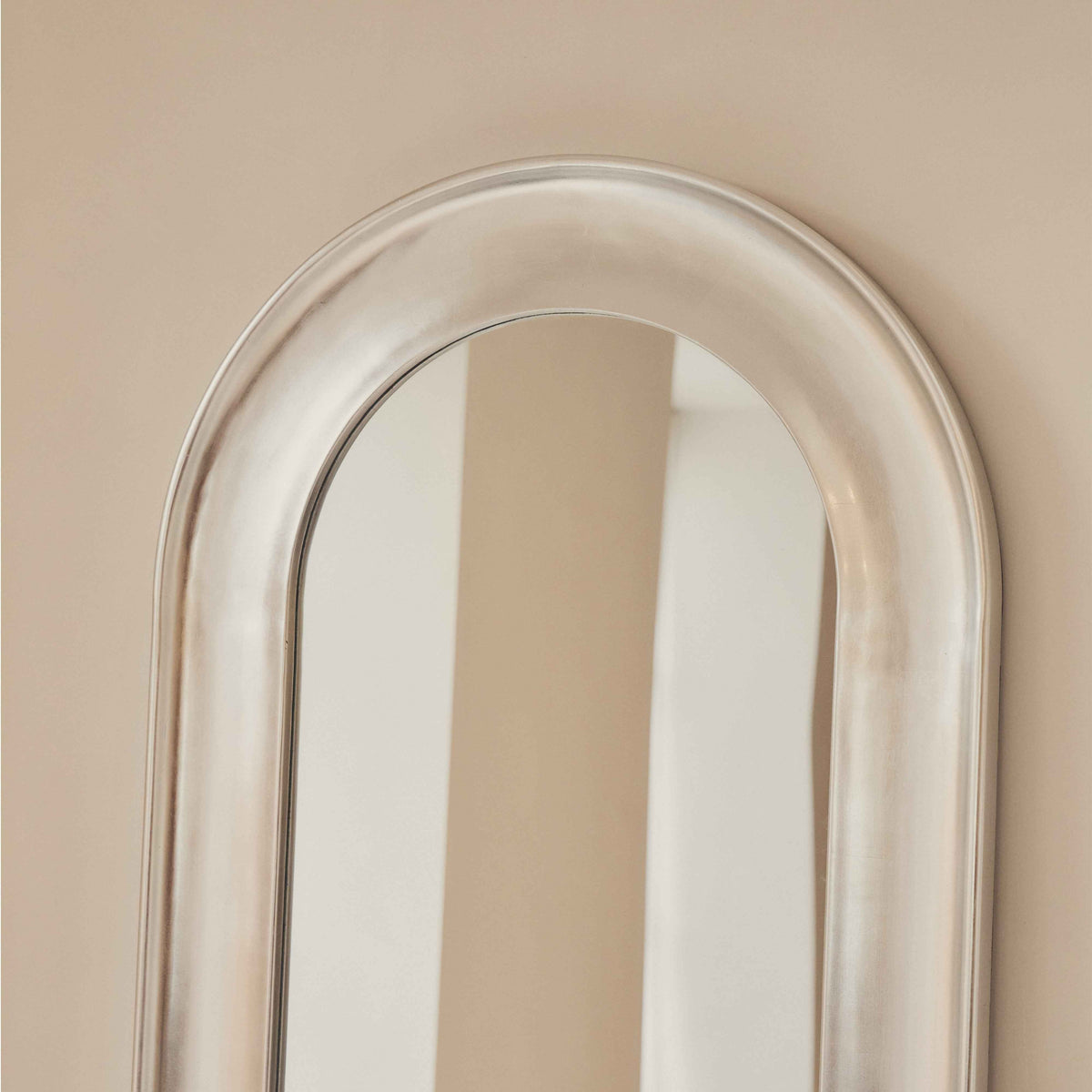 Porta - Miroir grand format arqué brossé chrome 180cm x 70cm