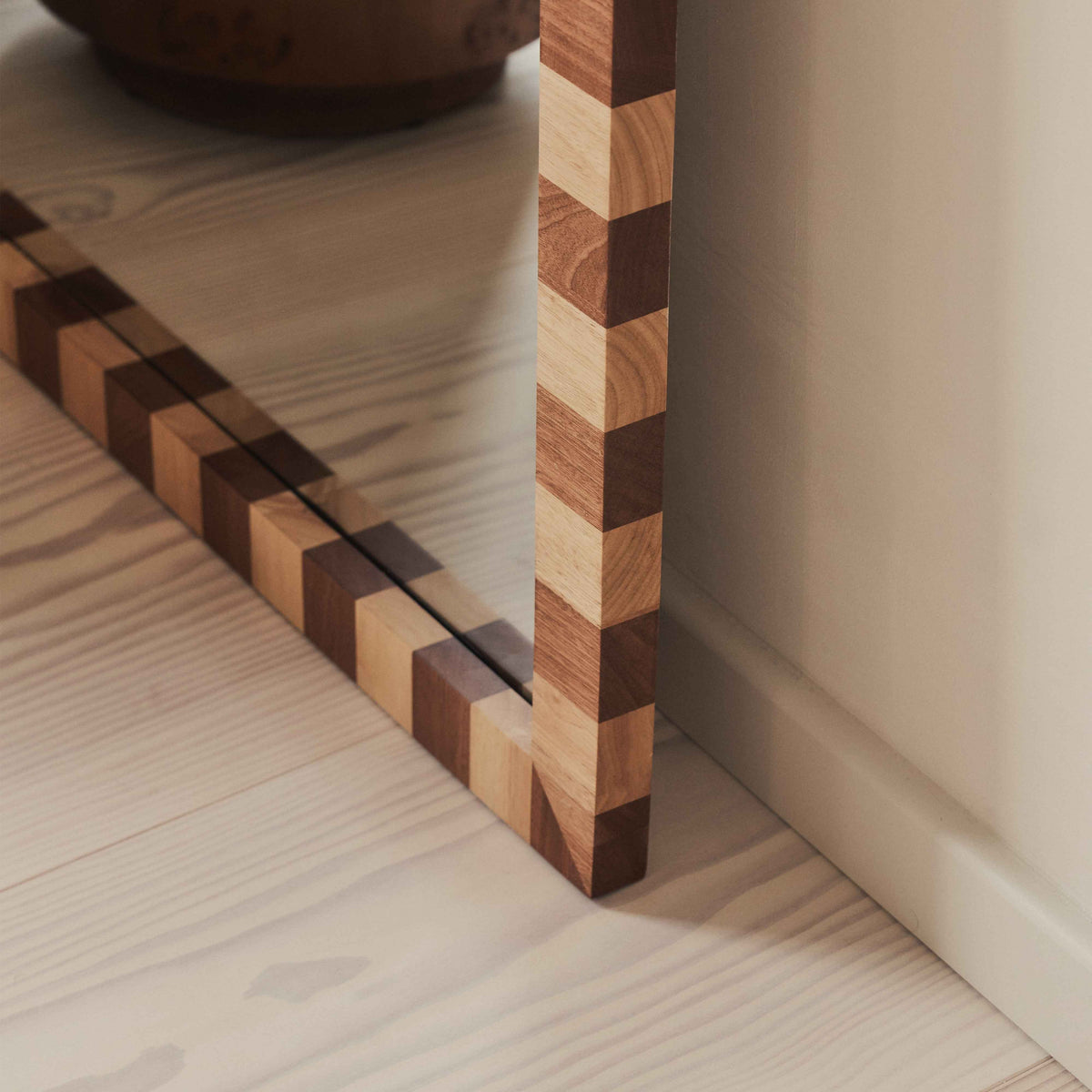 Tessera - Miroir Rectangulaire en Bois à Damier Bois Foncé et Bois Clair 180cm x 90cm